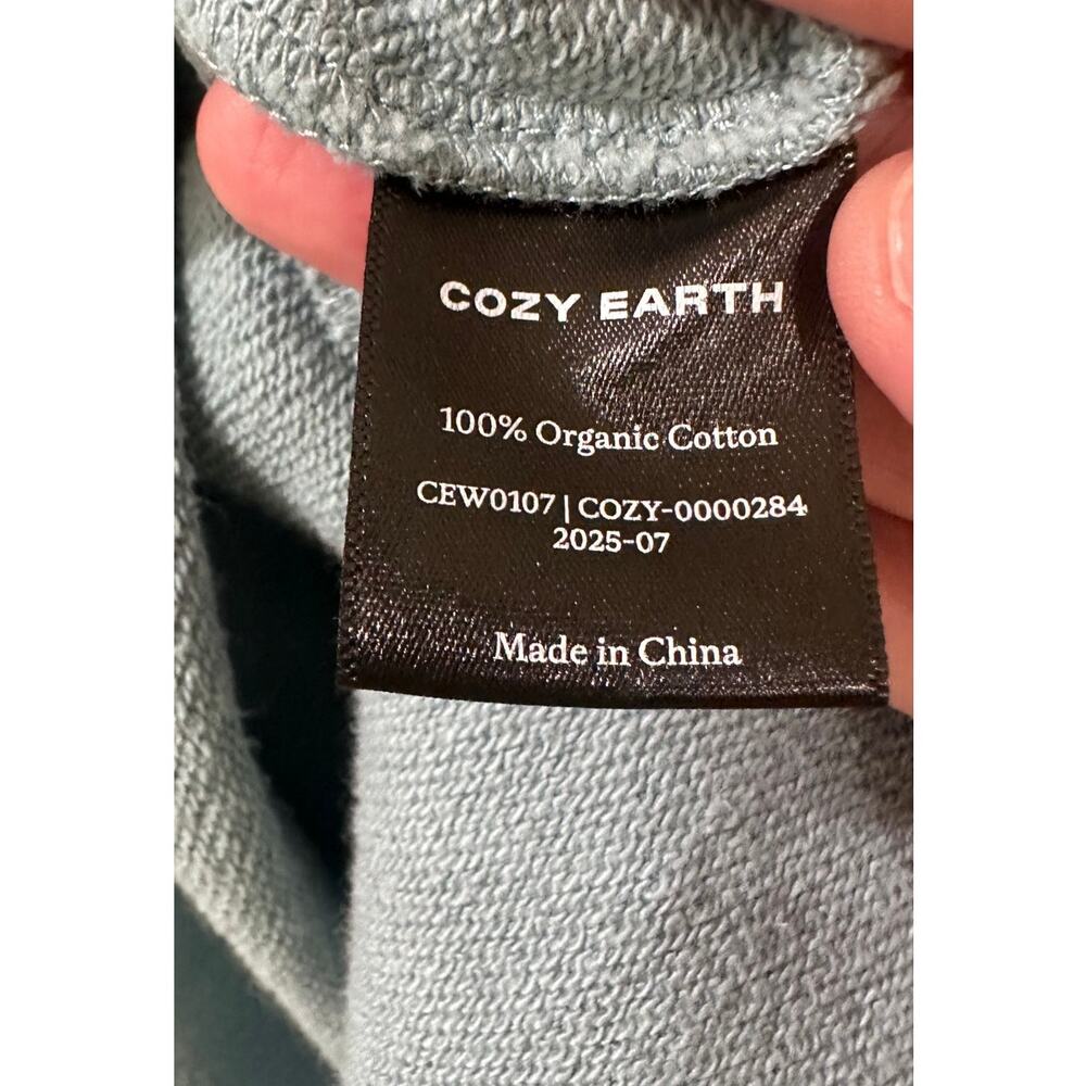 Cozy Earth Organic Cotton Pullover Wide-Leg Pant Set L Top XL Bottoms Sage Blue - Picture 6 of 14